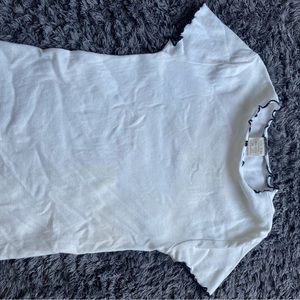 Zara White Bodysuit with Black Trim